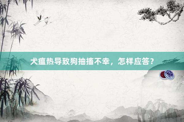 犬瘟热导致狗抽搐不幸，怎样应答？