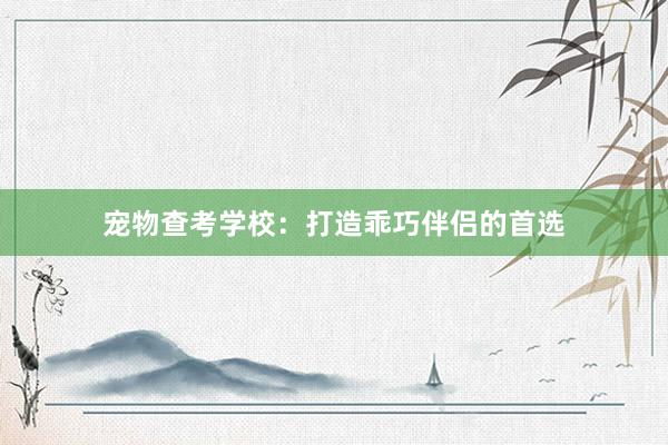 宠物查考学校：打造乖巧伴侣的首选